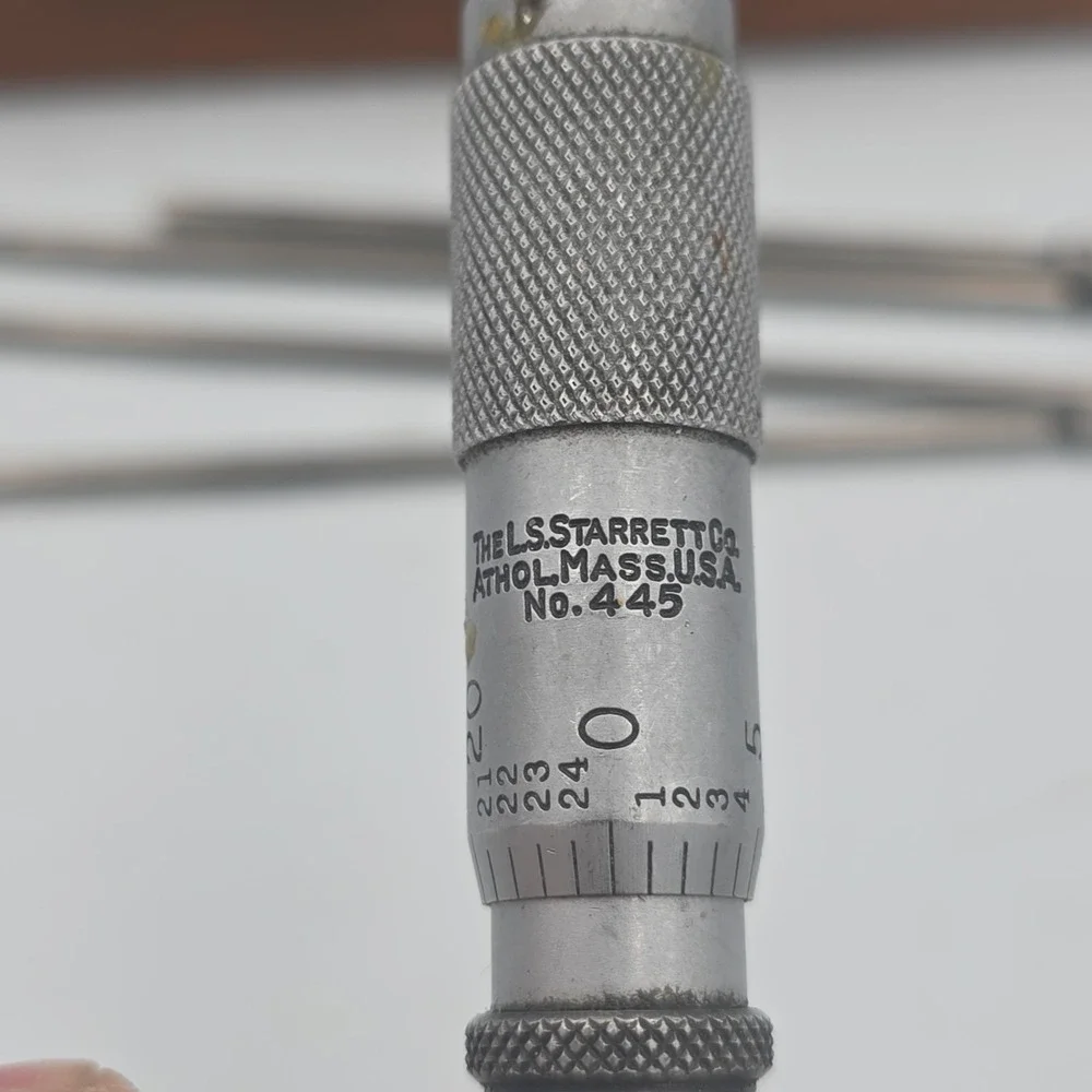 Starrett No. 445 Ratchet Thimble Depth Micrometer Set w/ Case